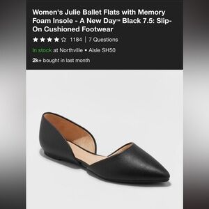 A New Day Black Julie Ballet Flats
